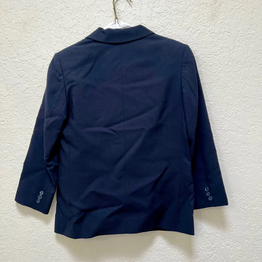 MAGIL Boys Navy Blue 100% Wool 2-Piece Blazer and Vest Set Made‎ in Italy Size 9